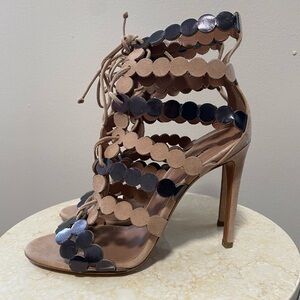 Alaïa Suede Beige Gladiator Heels Size EU 36.5